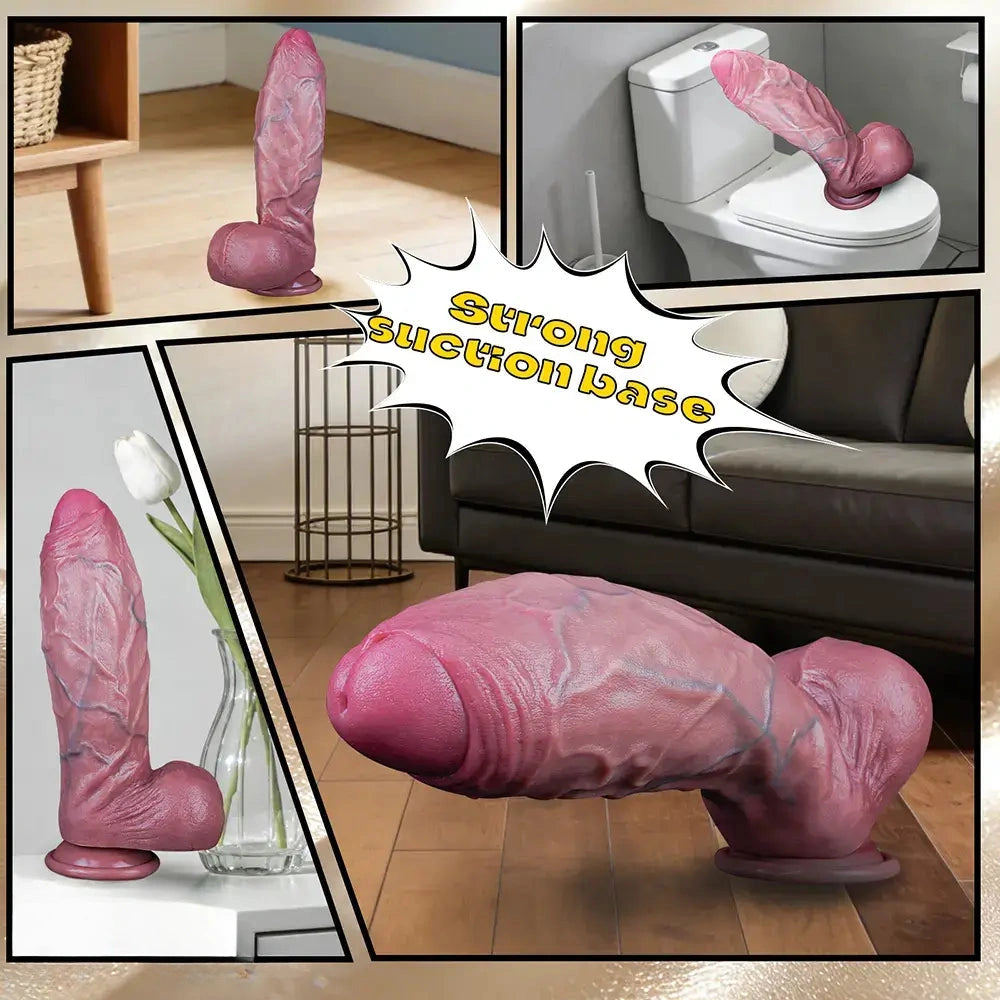 5.91in 7.48in 8.86in 10.43in Realistic Silicone Uncut Thick Dildo Sex Product