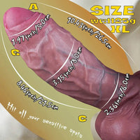 5.91in 7.48in 8.86in 10.43in Realistic Silicone Uncut Thick Dildo Sex Product