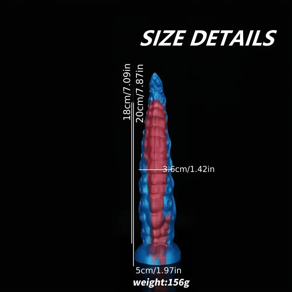 5.91in 7.87in 9.84in Octopus Silicone Soft Monster Dildo With Luminous Pink