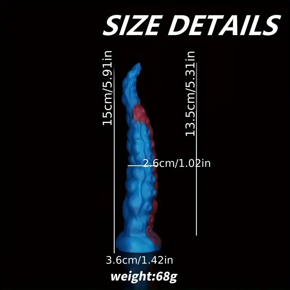 5.91in 7.87in 9.84in Octopus Silicone Soft Monster Dildo With Luminous Pink