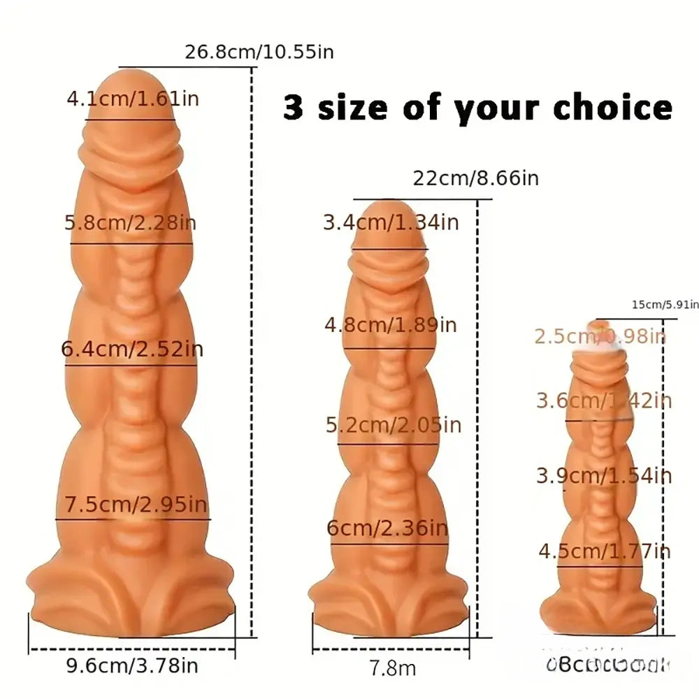 5.91in 8.66in 10.55in Unisex Silicone Fantasy Big Soft Love Dildo