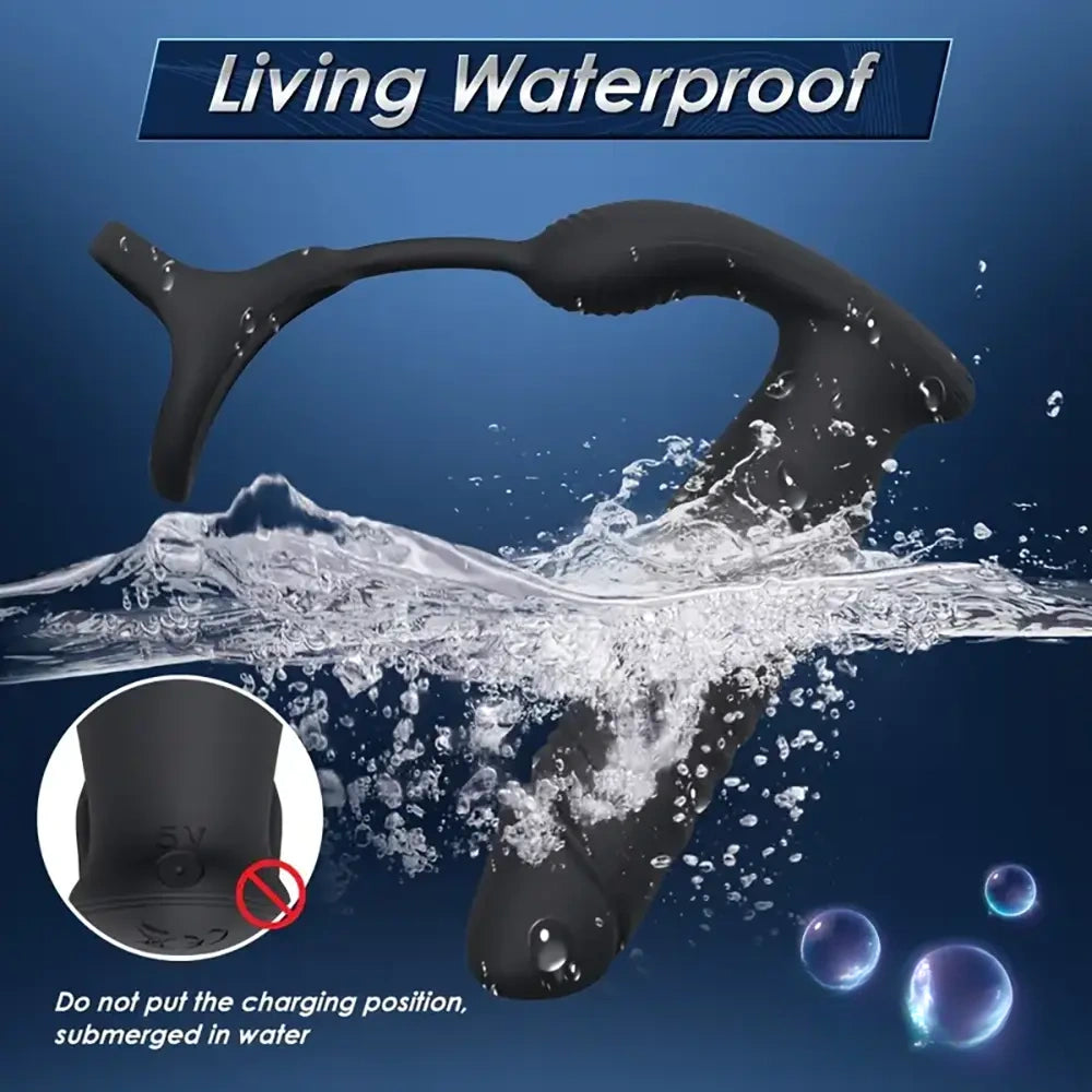 5.91in Black Auto Vibrating Thrusting APP Controlled Dildo With Cock Ring