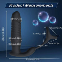 5.91in Black Auto Vibrating Thrusting APP Controlled Dildo With Cock Ring