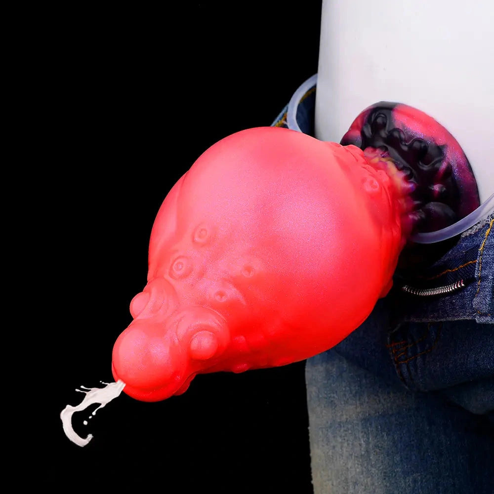 5.91in Fantasy Octopus Tentacle Silicone Soft Inflatable Spraying Water Dildo