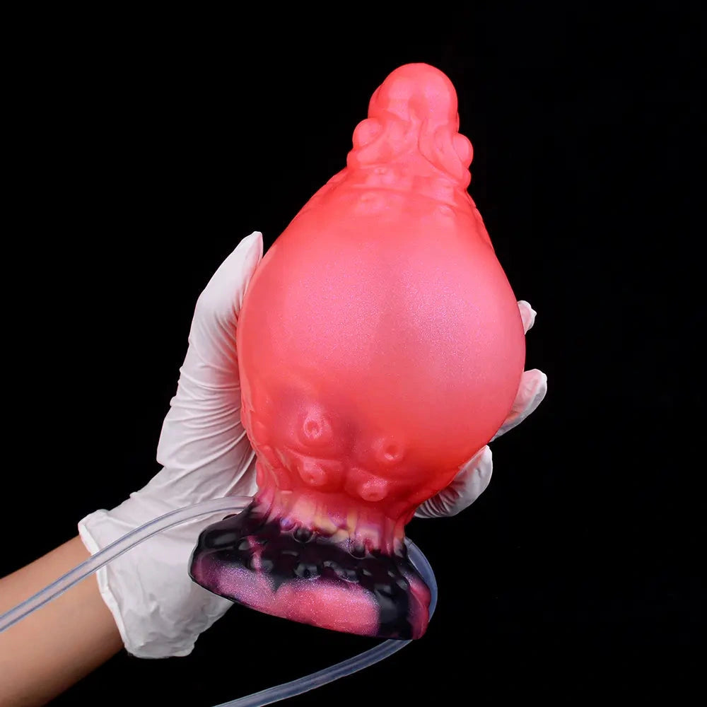 5.91in Fantasy Octopus Tentacle Silicone Soft Inflatable Spraying Water Dildo