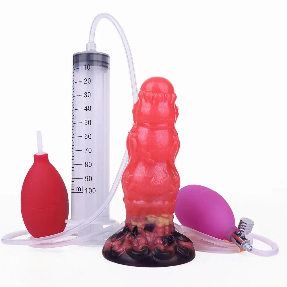 5.91in Fantasy Odd Silicone Soft Inflatable Spraying Water Dildo Love Toy