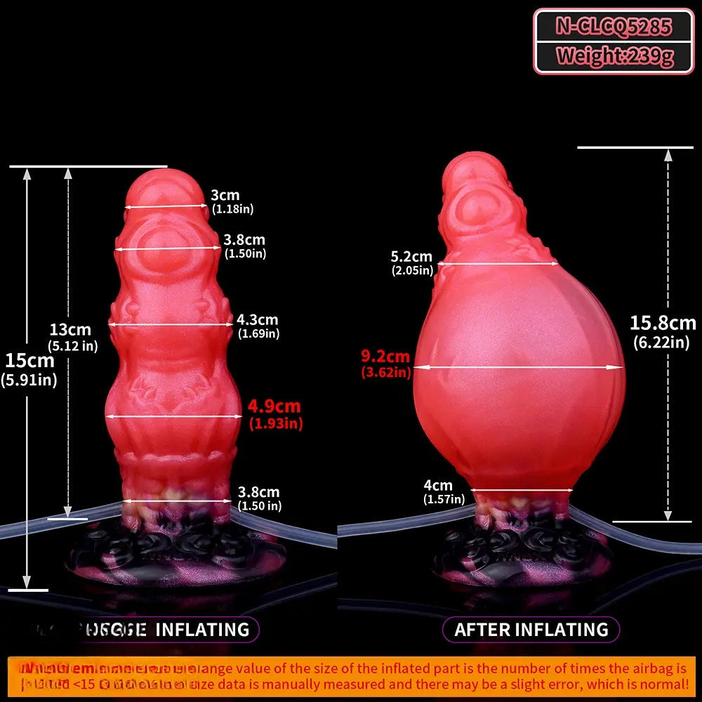 5.91in Fantasy Odd Silicone Soft Inflatable Spraying Water Dildo Love Toy