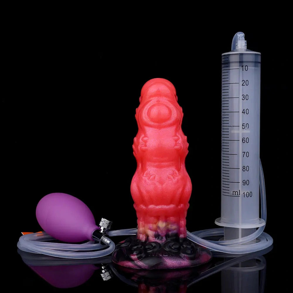 5.91in Fantasy Odd Silicone Soft Inflatable Spraying Water Dildo Love Toy