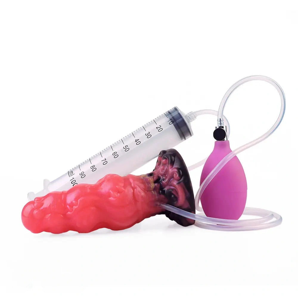 5.91in Fantasy Odd Silicone Soft Inflatable Spraying Water Dildo Love Toy