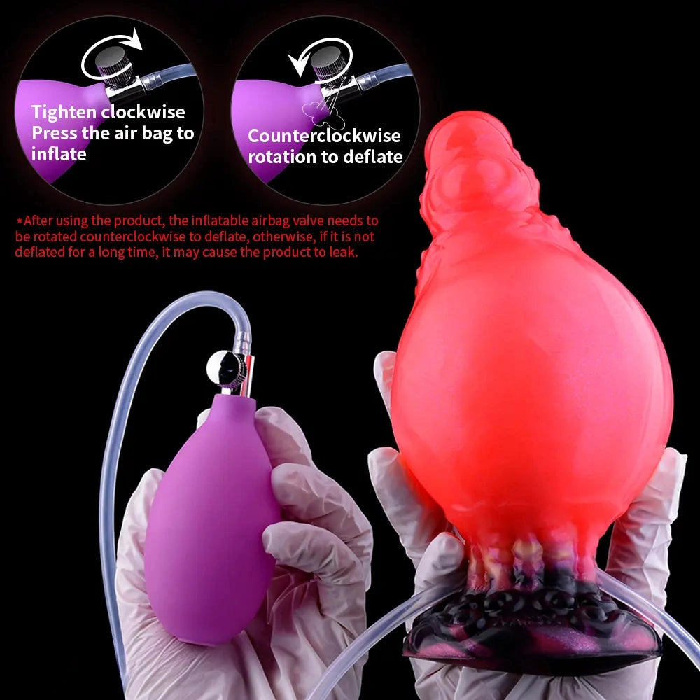 5.91in Fantasy Odd Silicone Soft Inflatable Spraying Water Dildo Love Toy