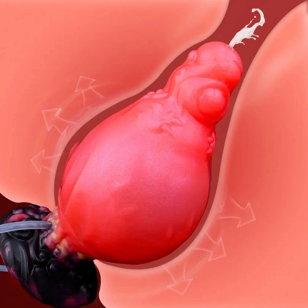 5.91in Fantasy Odd Silicone Soft Inflatable Spraying Water Dildo Love Toy