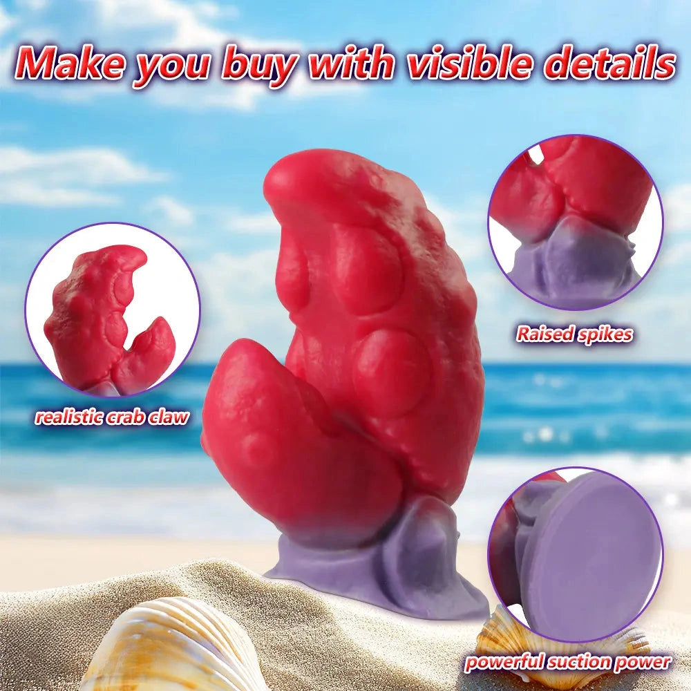5.91in Fantasy Silicone Soft Dildo Real Crab Claw Cock With Raised Spikes