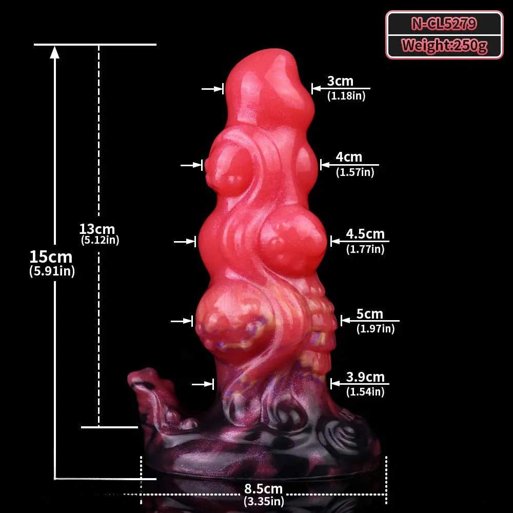 5.91in Fantasy Silicone Soft Odd Dildo Durable Construction Cock Sex Toy