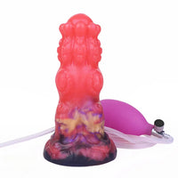5.91in Fantasy Weird Silicone Soft Inflatable Spraying Water Dildo For Clit