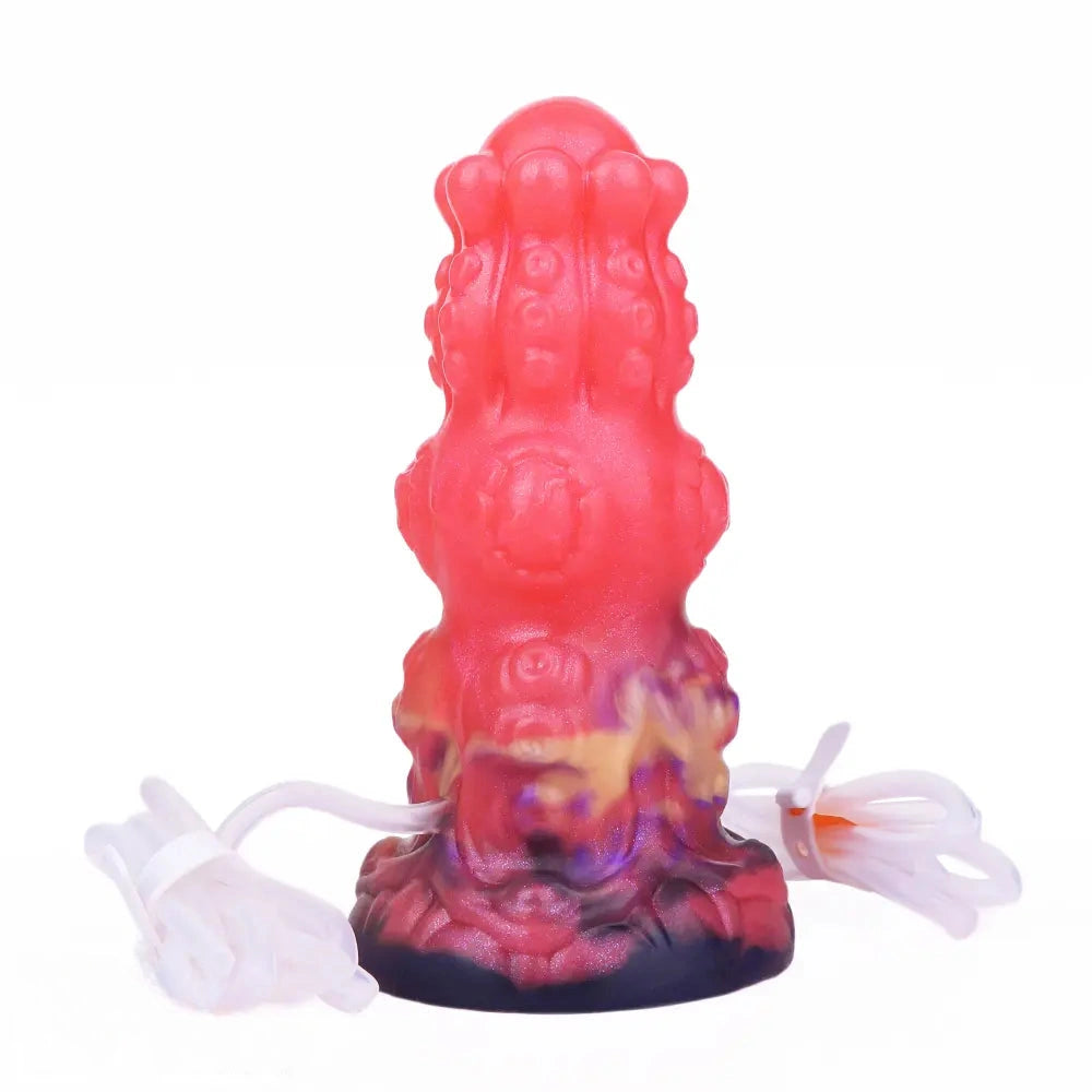 5.91in Fantasy Weird Silicone Soft Inflatable Spraying Water Dildo For Clit