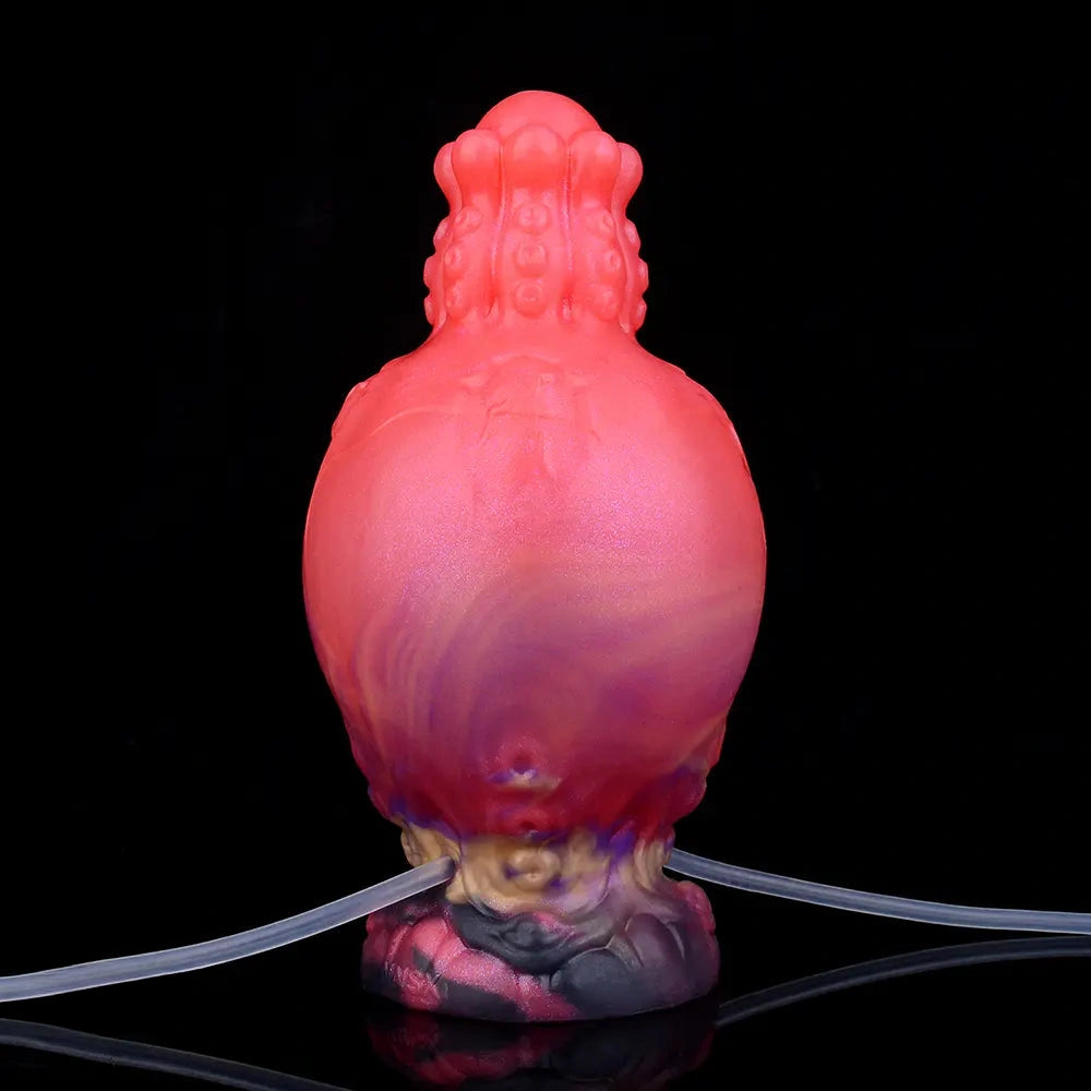 5.91in Fantasy Weird Silicone Soft Inflatable Spraying Water Dildo For Clit