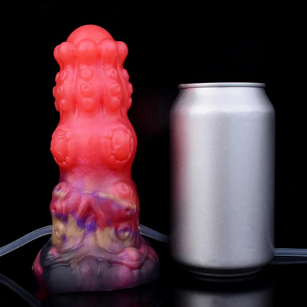5.91in Fantasy Weird Silicone Soft Inflatable Spraying Water Dildo For Clit