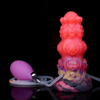 5.91in Fantasy Weird Silicone Soft Inflatable Spraying Water Dildo For Clit
