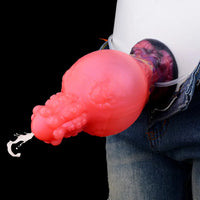 5.91in Fantasy Weird Silicone Soft Inflatable Spraying Water Dildo For Clit