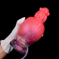 5.91in Fantasy Weird Silicone Soft Inflatable Spraying Water Dildo For Clit