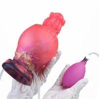 5.91in Fantasy Weird Silicone Soft Inflatable Spraying Water Dildo For Clit