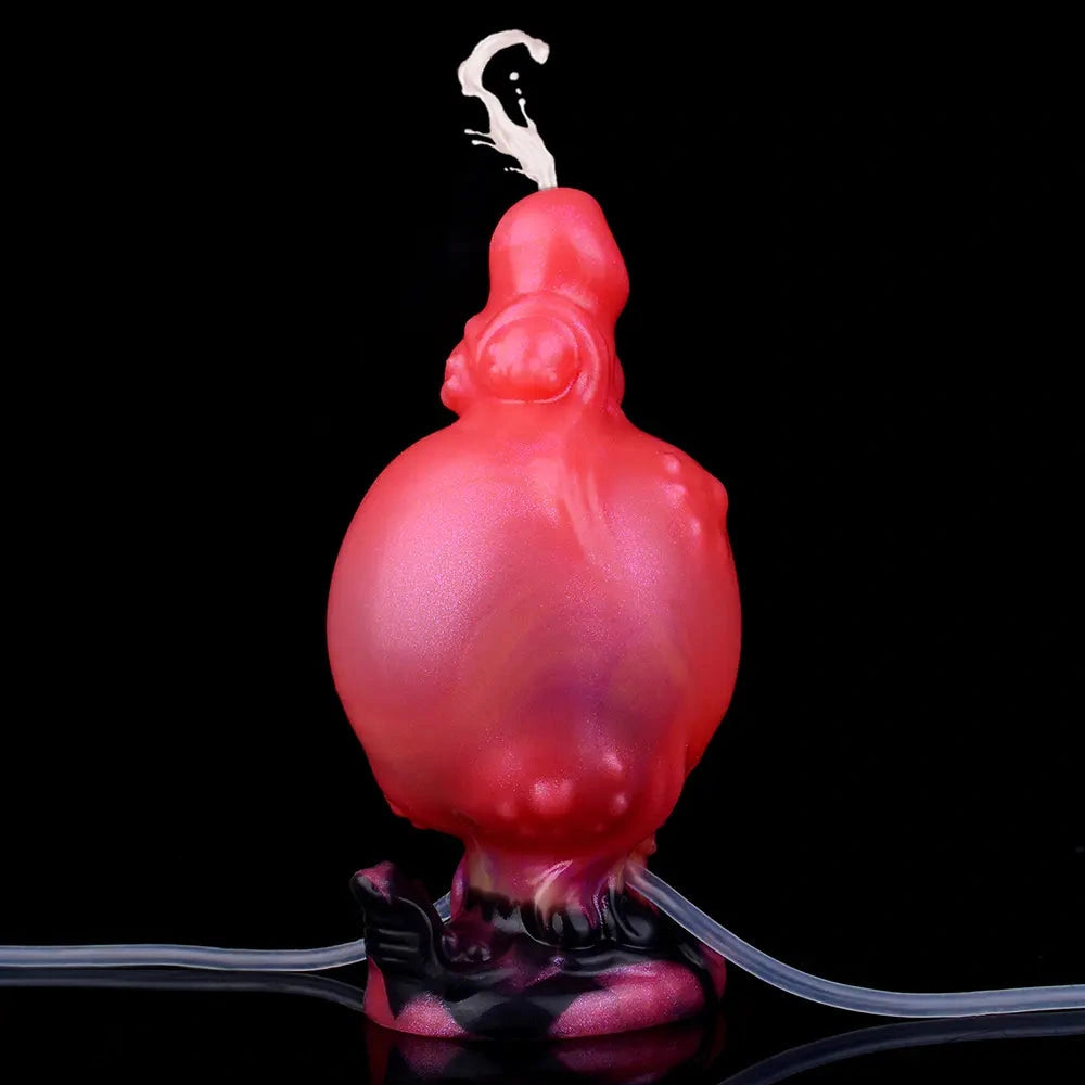 5.91in Odd Knot Spiked Silicone Soft Inflatable Spraying Squirting Dildo