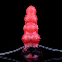 5.91in Odd Knot Spiked Silicone Soft Inflatable Spraying Squirting Dildo