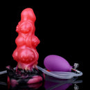 5.91in Odd Knot Spiked Silicone Soft Inflatable Spraying Squirting Dildo