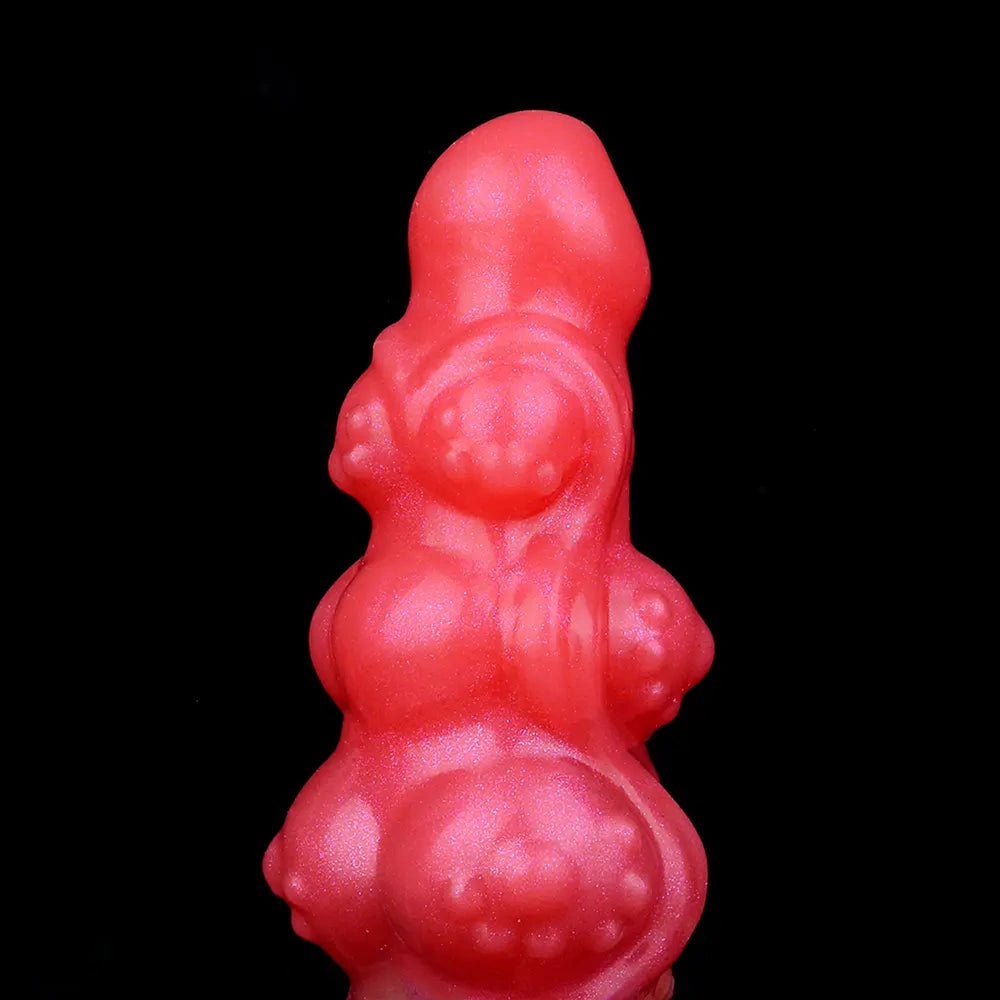 5.91in Odd Knot Spiked Silicone Soft Inflatable Spraying Squirting Dildo