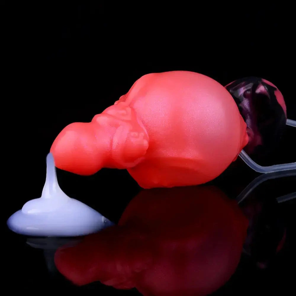 5.91in Odd Knot Spiked Silicone Soft Inflatable Spraying Squirting Dildo