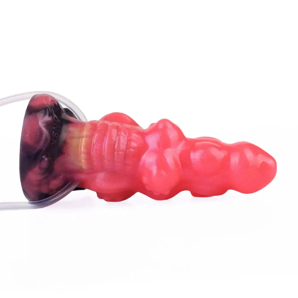5.91in Odd Knot Spiked Silicone Soft Inflatable Spraying Squirting Dildo