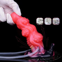 5.91in Odd Knot Spiked Silicone Soft Inflatable Spraying Squirting Dildo