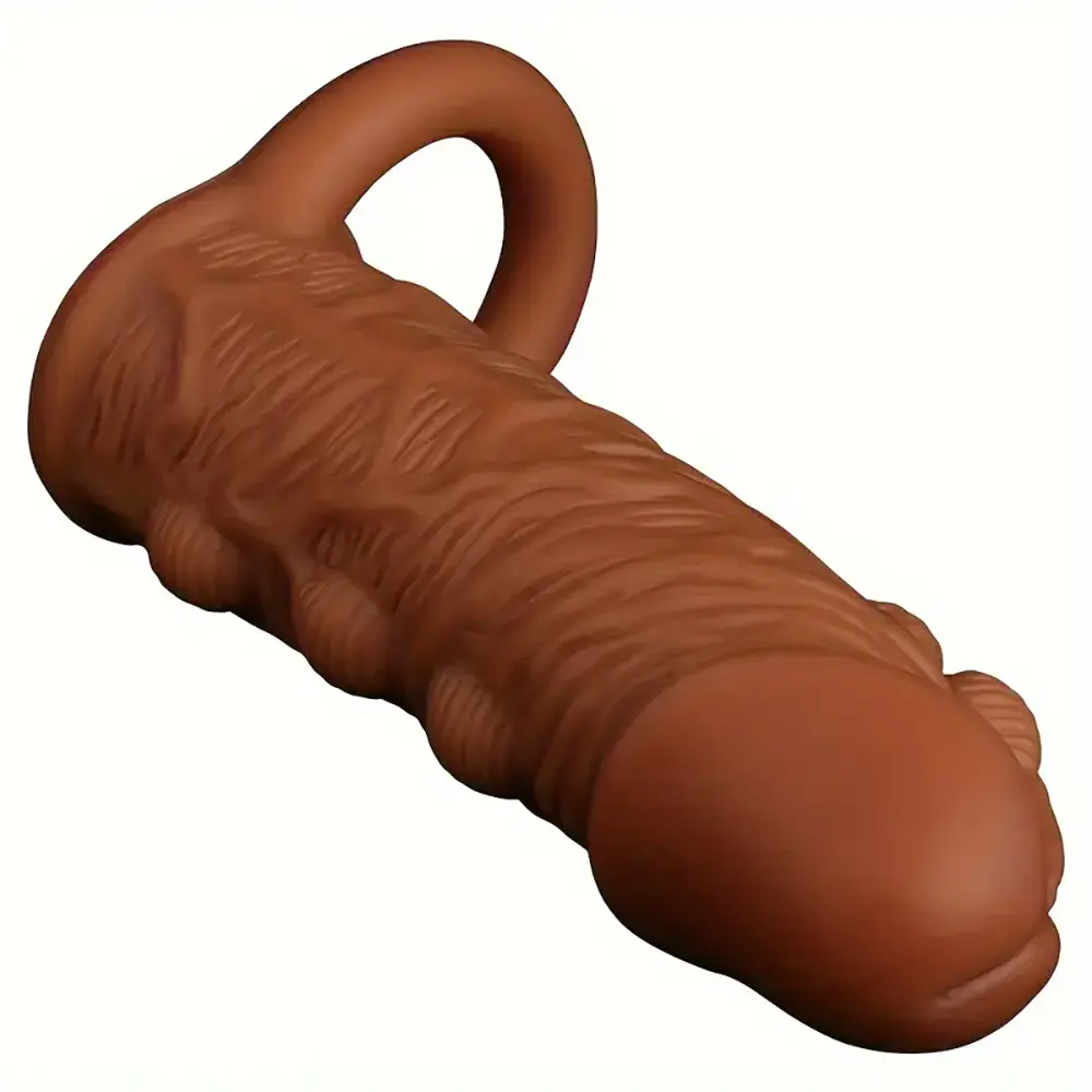 5.91in Silicone Dildo Spiked Penis Sleeve With Double Lock Sperm