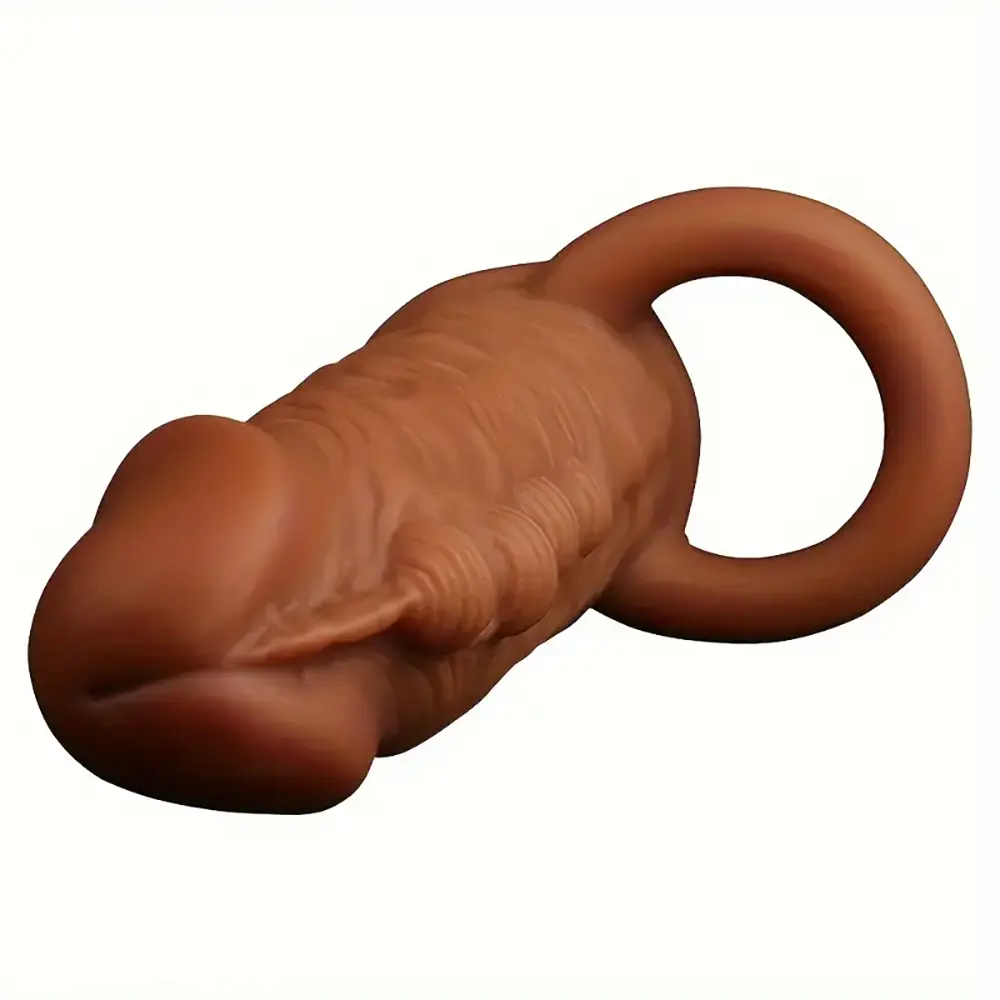 5.91in Silicone Dildo Spiked Penis Sleeve With Double Lock Sperm