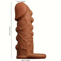 5.91in Silicone Dildo Spiked Penis Sleeve With Double Lock Sperm