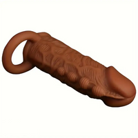 5.91in Silicone Dildo Spiked Penis Sleeve With Double Lock Sperm