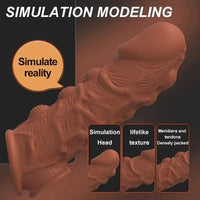 5.91in Silicone Dildo Spiked Penis Sleeve With Double Lock Sperm