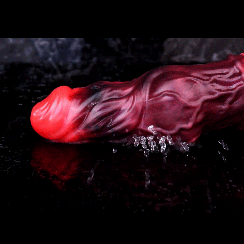 5.91in Silicone Dog Cock Sleeve Knot Dildo Vibrating Cock With Cock Ring