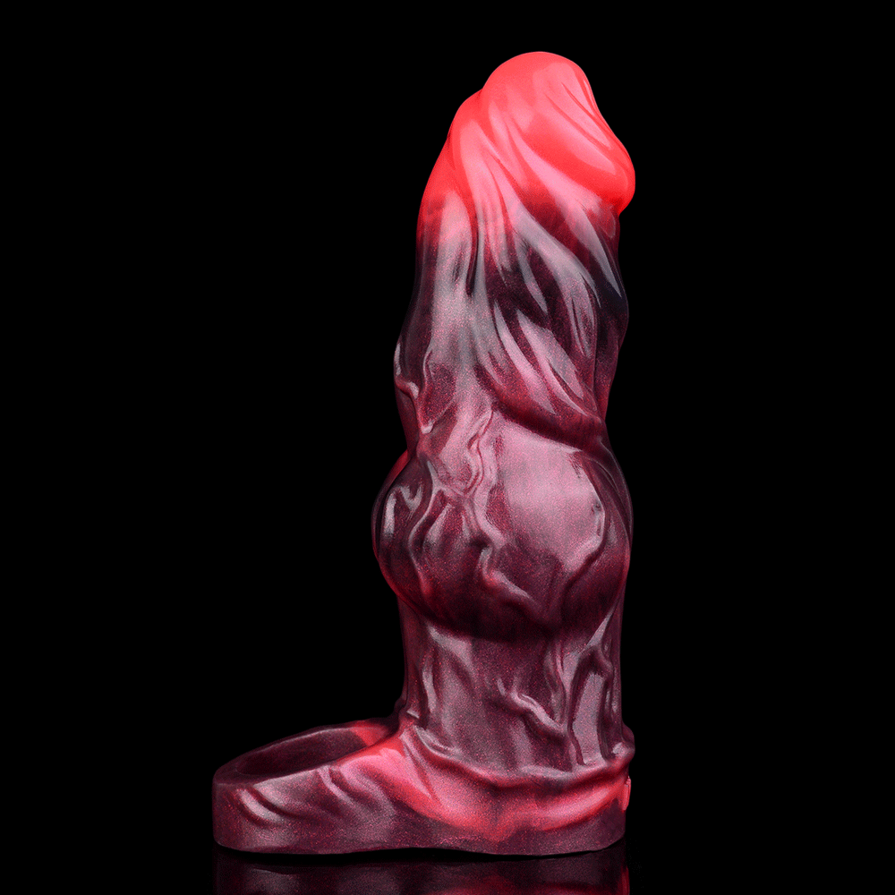 5.91in Silicone Dog Cock Sleeve Knot Dildo Vibrating Cock With Cock Ring