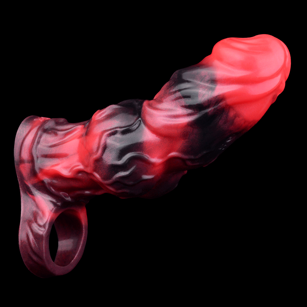5.91in Silicone Dog Cock Sleeve Knot Dildo Vibrating Cock With Cock Ring