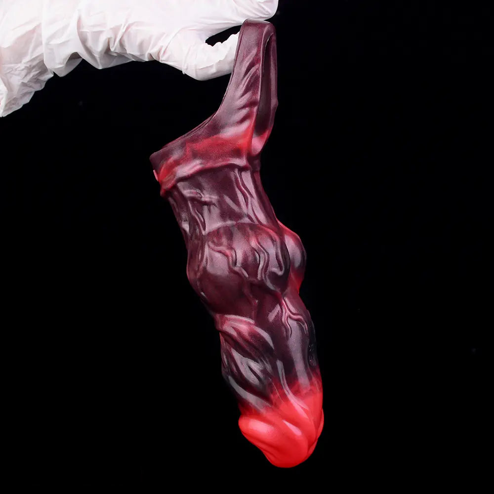5.91in Silicone Dog Cock Sleeve Knot Dildo Vibrating Cock With Cock Ring