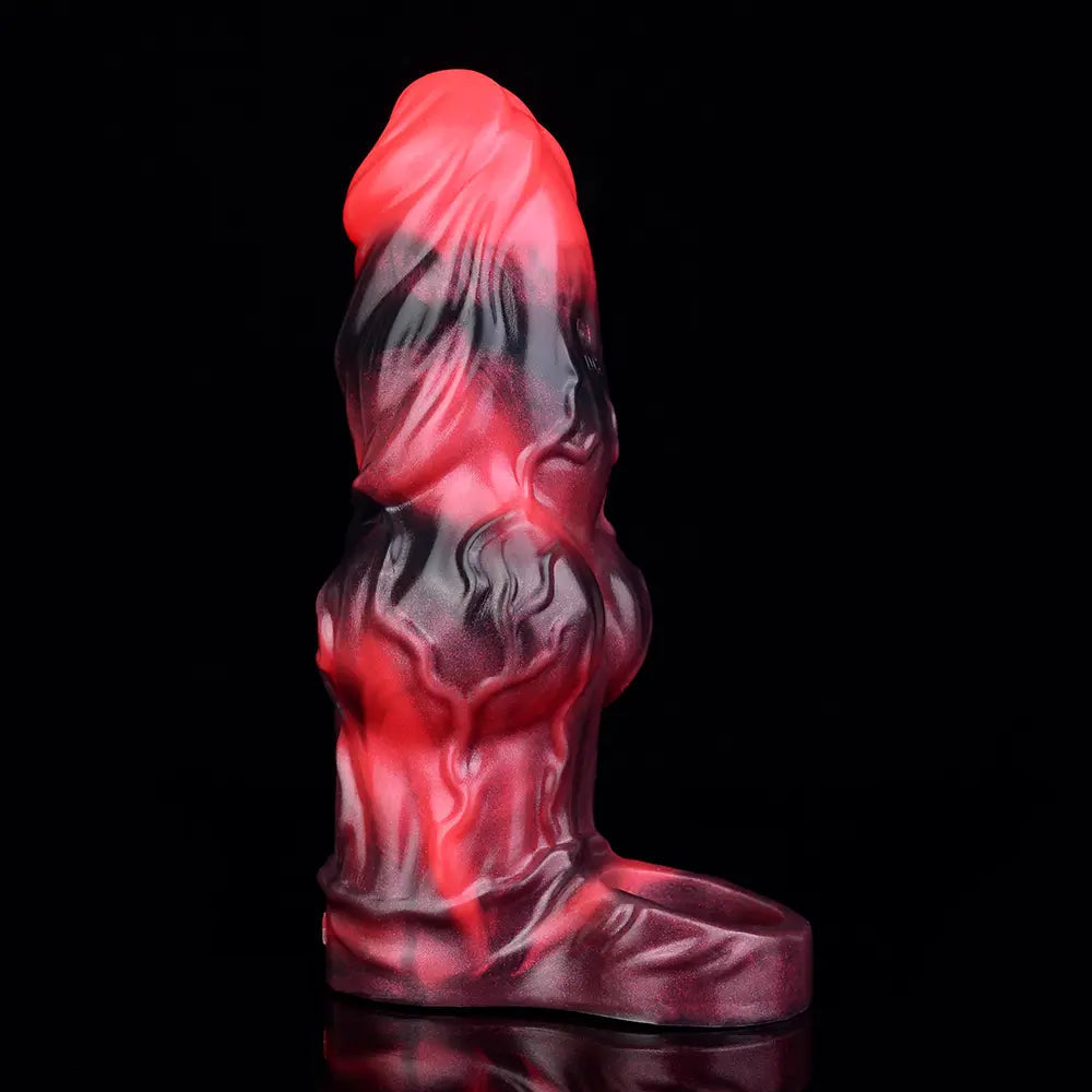5.91in Silicone Dog Cock Sleeve Knot Dildo Vibrating Cock With Cock Ring