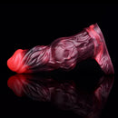 5.91in Silicone Dog Cock Sleeve Knot Dildo Vibrating Cock With Cock Ring