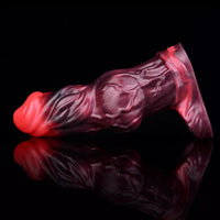 5.91in Silicone Dog Cock Sleeve Knot Dildo Vibrating Cock With Cock Ring