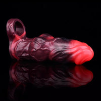 5.91in Silicone Dog Cock Sleeve Knot Dildo Vibrating Cock With Cock Ring
