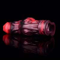 5.91in Silicone Dog Cock Sleeve Knot Dildo Vibrating Cock With Cock Ring