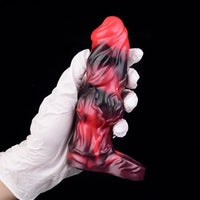 5.91in Silicone Dog Cock Sleeve Knot Dildo Vibrating Cock With Cock Ring