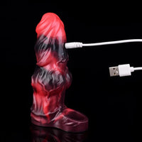 5.91in Silicone Dog Cock Sleeve Knot Dildo Vibrating Cock With Cock Ring