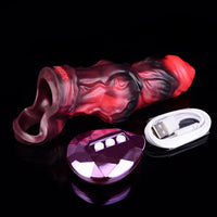 5.91in Silicone Dog Cock Sleeve Knot Dildo Vibrating Cock With Cock Ring