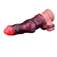 5.91in Silicone Dog Cock Sleeve Knot Dildo Vibrating Cock With Cock Ring